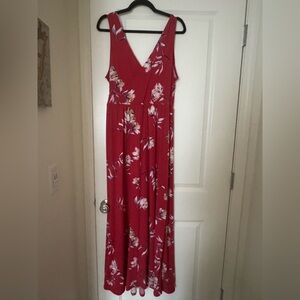 Kaileigh Red Floral Maxi Dress